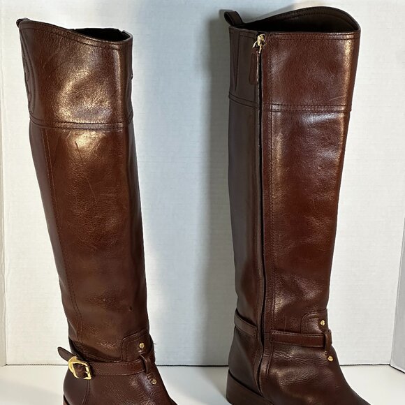 Tory Burch Brown Leather Boots size 9.5 - Picture 3 of 16